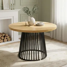 stilvora Ausziehtisch 120 x 76 x 80 cm Eichenfarbe/schwarz