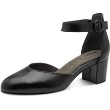 TAMARIS Comfort Damen Pumps mit Riemen aus Leder Elegant, Schwarz (Black Nappa), 36 EU