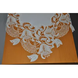 Stickereien Plauen Mitteldecke Tischdecke Tulpenzauber 93 x 93 cm Beige