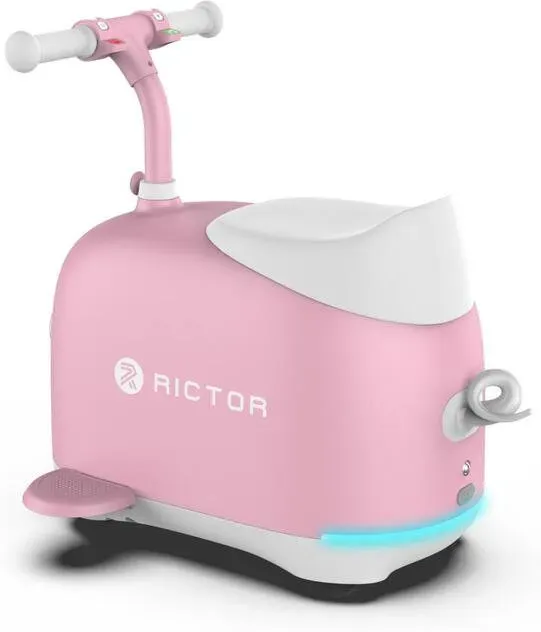 Rictor C8 Piggy Elektrisches Spielzeug für Kinder – 5-Rad Anti-Kippsystem – faltbar – Läutetöne & Audiomodul – Elterntelefon-App-Steuerung – einstellbare LED-Beleuchtung – max. Traglast 60 kg – 5–12 Jahre – Pink