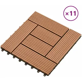 vidaXL Terrassenfliese 30 x 30 cm braun