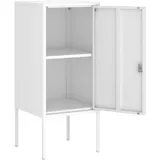[en.casa] Nachtschrank Hausjärvi 82x35x35 cm Türgriff links Stahl Weiß