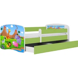 raumhirsch furniture Kinderbett Safari 80 x 180 cm Holzwerkstoff grün