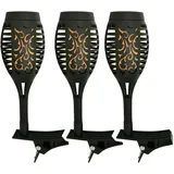 Harms Import Gartenfackel Kunststoff H 26 cm 3er Set schwarz