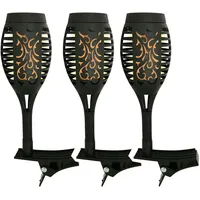 Harms Import Gartenfackel Kunststoff H 26 cm 3er Set schwarz