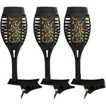 Harms Import Gartenfackel Kunststoff H 26 cm 3er Set schwarz