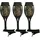 Harms Import Gartenfackel Kunststoff H 26 cm 3er Set schwarz