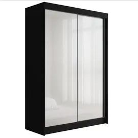 altdecor Schiebetürenschrank PEKA 120 x 215 x 61 cm Schwarz/Weiß