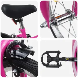 vidaXL Kinderfahrrad 12 Zoll pink/schwarz