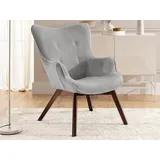 s-style möbel Loungesessel Lenari Cord 71 x 96 x 86 cm Grau