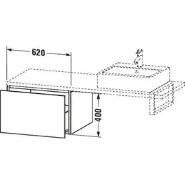 Duravit L-Cube Unterschrank für Konsole, 1 Auszug