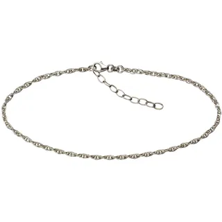 Fußkette VIVANCE "925 Silber rhodiniert Ankerkette", weiß, Fußkettchen, Damen, 26 + 4cm, Silber 925 (Sterlingsilber), glänzend