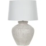 Beliani Tischlampe Tischlampe creme 60 cm Trommelform CAINE