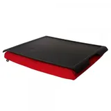 BOSIGN Laptray Tablett schwarz mit Anti-Rutsch-Beschichtung und mit einem grauen Kissen.
