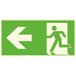 Fluchtwegschild - Notausgang -  Symbol links / 300 x 150