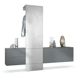 Vladon Wandgarderobe Carlton 209 x 193 x 35 cm Anthrazit matt/Beton Oxid Optik