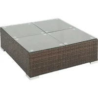 vidaXL Garten-Lounge-Set 8-tlg. mit Auflagen braun