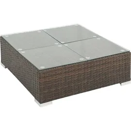 vidaXL Garten-Lounge-Set 8-tlg. mit Auflagen braun