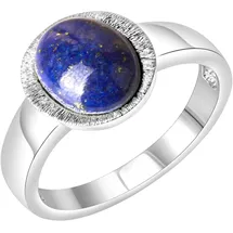 VIVANCE Fingerring VIVANCE "925/- Sterling Silber rhodiniert Lapislazuli" Gr. 52, weiß, Fingerringe, Damen, 052 (16,6), Silber 925 (Sterlingsilber), Fingerring