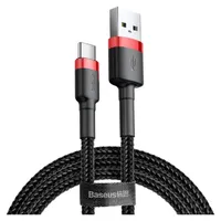 Baseus Cafule 3 m, USB-A to USB-C Qc3.0 2a 3m schwarz-rotes Kabel (catklf-u91)
