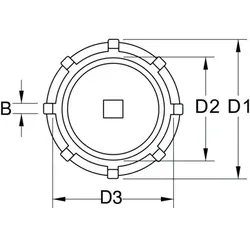 3/4" Nutmuttern-Schlüssel mit 6 Zapfen für Mercedes