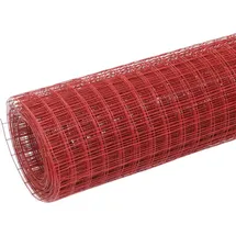 vidaXL Drahtzaun Stahl mit PVC-Beschichtung 25x0,5 m Rot vidaXL