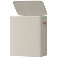 Songmics Wäschekorb mit Deckel und Griffen, mit herausnehmbarem Wäschesack, 100/170/190 L Wäschesammler 1/2/3 Fächer, Wäschetonne beige 190 l