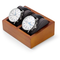 Oirlv Massivholz Uhrenbox Uhrenhalter mit Kissen Uhren aufbewahrungsbox(13 x 9.8 x 4.5cm,Dunkelgrau)