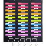 Hippo Creation Heavy Duty Storage Pocket Chart für Klassenzimmer Schwarz 30 St.