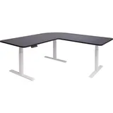 MCW Eck-Schreibtisch MCW-D40, Bürotisch Computertisch elektrisch höhenverstellbar 178x178cm 84kg MVG ~ schwarz, weiß