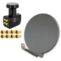 PremiumX DELUXE SAT Anlage für 4 Teilnehmer 85cm Satellitenantenne