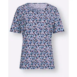 Sieh an! Kurzarm-Shirt in weiß-marine-bedruckt | Gr.: 38
