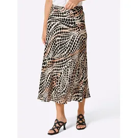 Creation L Premium A-Linien-Rock Damen Floral Elfenbein/Schwarz 50