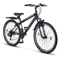 Chillaxx Bike Escape Premium Mountainbike in 24 und 26 Zoll Fahrrad für Mädchen Jungen Herren und Damen - 21 Gang Schaltung (26 Zoll, Schwarz-Blau V-Bremse)