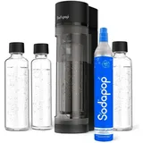Sodapop Logan schwarz matt + 2 Flaschen 0,85 l + Flasche 0,6 l + Zylinder