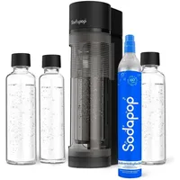 Sodapop Logan schwarz matt + 2 Flaschen 0,85 l + Flasche 0,6 l + Zylinder