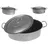 HOME Salt Peper Antihaft-Oval-Bräter mit Deckel cm 32 Kochtopf, Silber, Multicolor, 40.5x23x17 cm