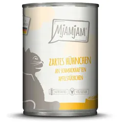 MjAMjAM Katze 6x400g  zartes Hühnchen mit Apfelstückchen