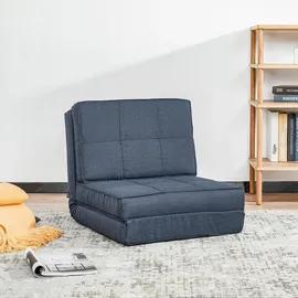 Homcom Schlafsessel Bodensofa Polyester 61 x 58 x 73 cm Blau mit verstellbarer Rückenlehne