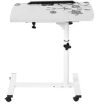 Ejoyous Laptoptisch auf Rollen, Beistelltisch C-Form Tisch, Höhenverstellbar Laptoptisch Auf Rollen, Kaffeetisch, TischTisch mit Metallrahmen, Ablagetisch fürs Sofa und Bett(White)