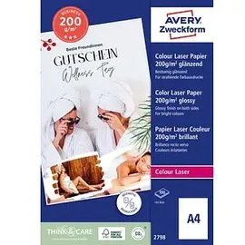 Avery Zweckform Fotopapier 2798 DIN A4 hochglänzend 200 g/qm 100 Blatt