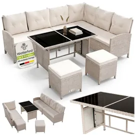 Juskys Manacor Lounge-Set creme/sand