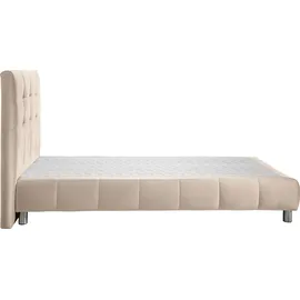 Home Affaire Boxspringbett HOME AFFAIRE "Salo", beige, B:104cm L:211cm, Struktur (100% Polyester);Bezug der Spiegelfläche Matratzendrell aus 100% Polyester;Samtoptik (100% Polyester), Komplettbetten, Boxspringbett, incl.
