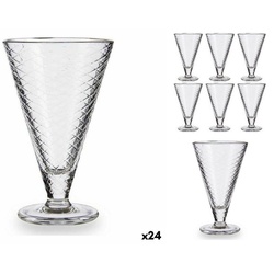 Vivalto Glas Eiscreme- und Milchshakes-Becher Durchsichtig Glas 340 ml 24 Stück, Glas weiß