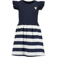 blue seven "Blue Seven Mädchen Kleid gestreift", Mädchen, Gr. 116, 5950, nachtblau, 95% Baumwolle, 5% Elasthan, normal, Rundhals, Kleider Jerseykleid