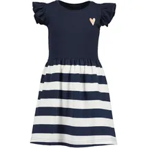 blue seven "Blue Seven Mädchen Kleid gestreift", Mädchen, Gr. 116, 5950, nachtblau, 95% Baumwolle, 5% Elasthan, normal, Rundhals, Kleider Jerseykleid