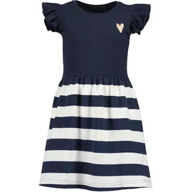 blue seven "Blue Seven Mädchen Kleid gestreift", Mädchen, Gr. 116, 5950, nachtblau, 95% Baumwolle, 5% Elasthan, normal, Rundhals, Kleider Jerseykleid