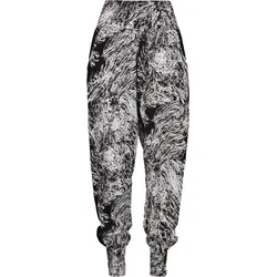 Stoffhose URBAN CLASSICS "Urban Classics Damen Ladies Sarong Pants", Damen, Gr. 4XL, US-Größen, schwarz-weiß (limb), 100% Viskose, unifarben, loose fit, Hosen