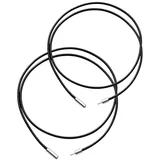 MYGLOAR 2 Stück 2 mm geflochtenes Kunstleder-Halskette, Schnapp-/Drehverschluss, Schwarzes Lederseil, 45-50 cm - Geschenk
