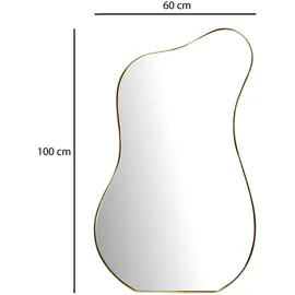 Wohnling Asymmetrischer Wandspiegel 60 x 100 cm Gold
